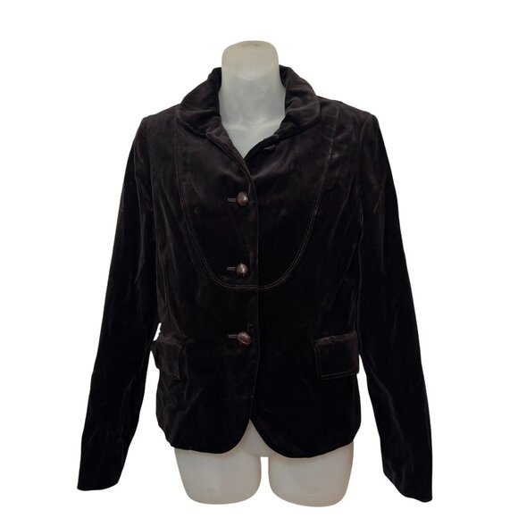 J. Crew 'Bella' Brown Velvet Blazer Women’s Fitted Button Style 85794 Size 8 NWT - Picture 1 of 9